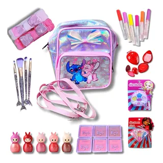 Kit Infantil Make Criança Mochila Stitch Maquiagem Infantil Kit Infantil Make Criança Mochila Stitch Maquiagem Infantil