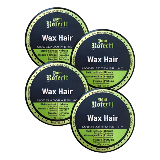 Kit4 Pasta Anti Friz Gel Fixador Masculino Modelador Molhado