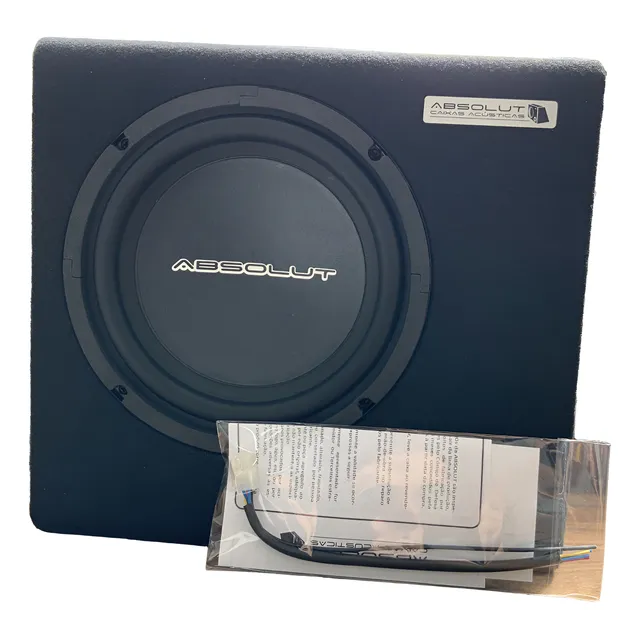 Caixa Som Amplificada Automotiva Mini Slim Sub 8 Pol Absolut