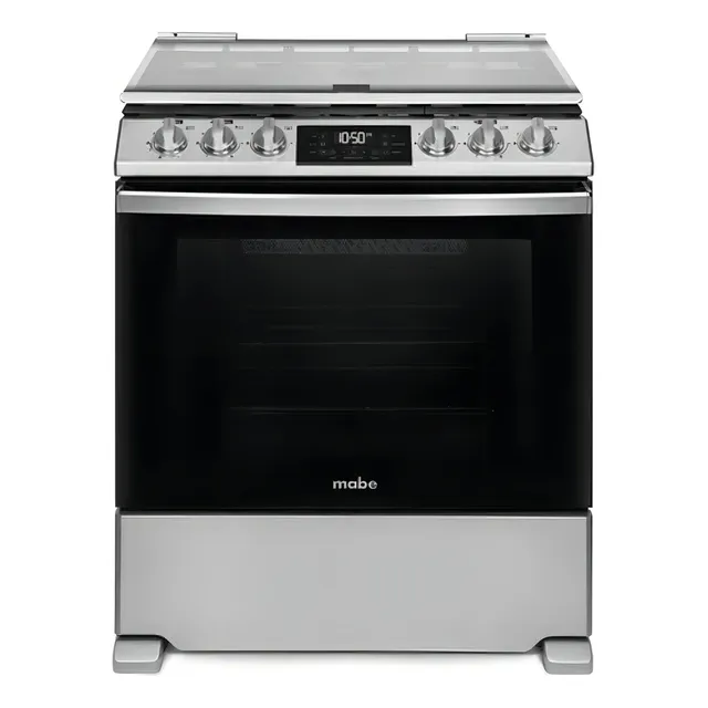 Cocina de piso a gas 76 cm inox Mabe 6 hornillas Emh7614datmss0
