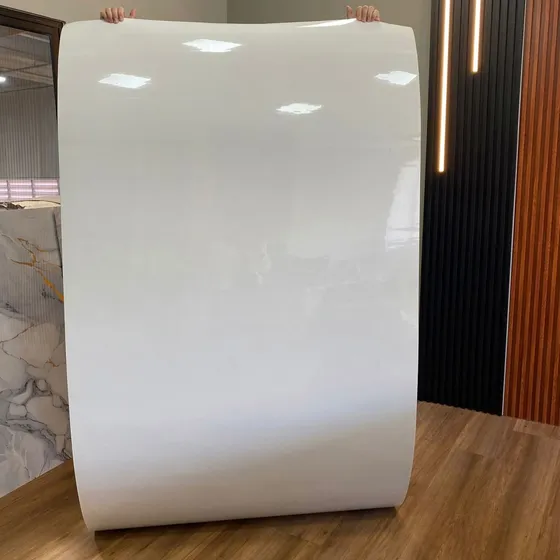 Placa Mármore Flexível Grande Autocolante Rolo 3,6m2 Cor Branco Sublime