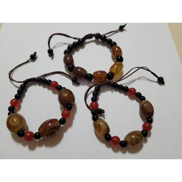 Pulseras Chinas Piedras Naturales Agatas Feng Shui Pack 3