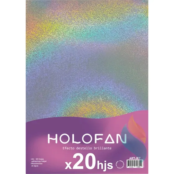 Papel Holografico Vinilo Autoadhesivo Holofan Adhesivo A4 20