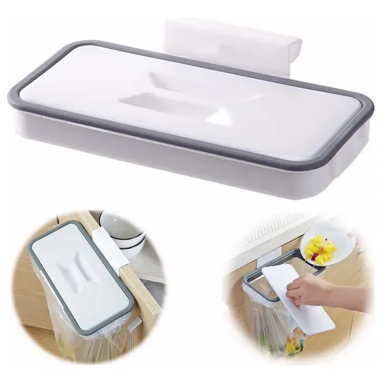 Porta Bolsa De Colgar Colgante Para Basura Cocina Baño Atrix Color Blanco
