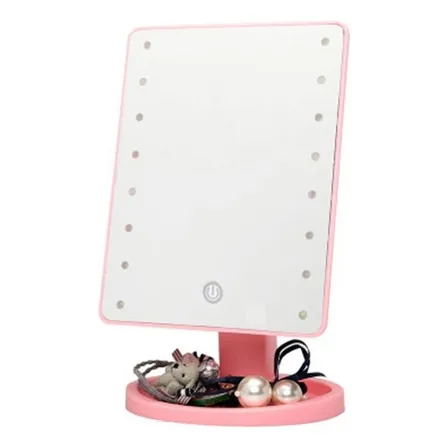 Cosmetiquero Espejo Maquillaje 16 Luces Led Baño Tocador Color Rosado