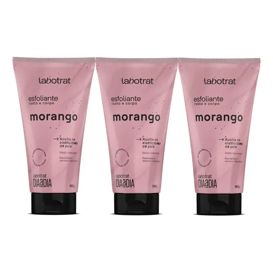 Esfoliante Morango 150g Dia A Dia Labotrat 3 Unidades
