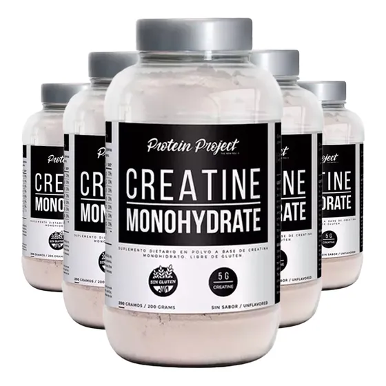 Protein Project Combo Creatina Monohidrato 5 Unidades X200gr Sabor Sin Sabor