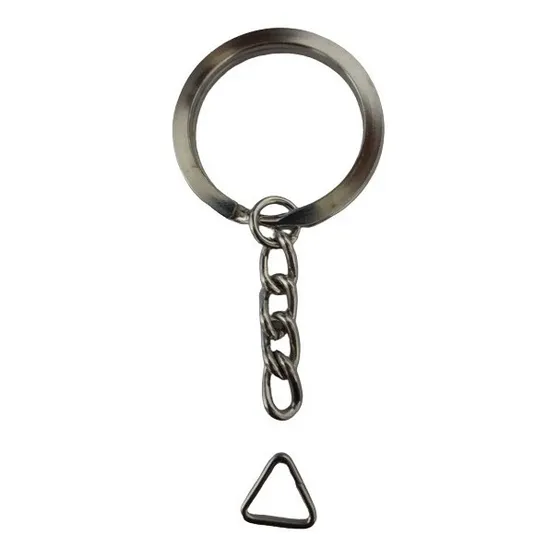 Argolla Aro De Metal De Lujo 34mmø Con Cadena Y Triangulo  