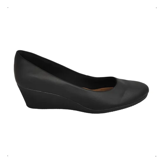 Sapato Anabela Usaflex Ortopedico Couro Comfort Aa3811