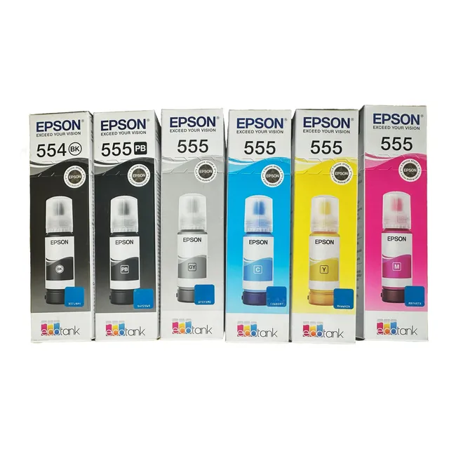 Kit De 6 Tintas Epson T554 / T555 Ecotank Original