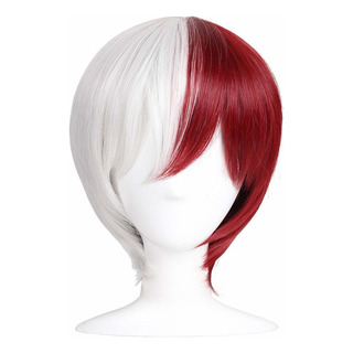 A Peluca Cosplay Mitad Plateada Blanca Roja My Hero Academia A Peluca Cosplay Mitad Plateada Blanca Roja My Hero Academia