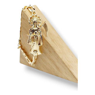 Esclava De La Santa Muerte Tejido 3x1 Chapa De Oro Esclava De La Santa Muerte Tejido 3x1 Chapa De Oro