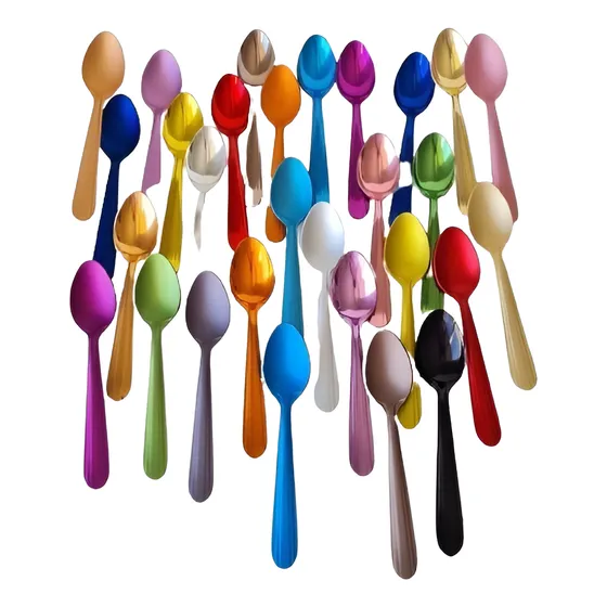 Cucharitas Vintage De Aluminio Colores X 12 Unidades Mango Mismo Colore