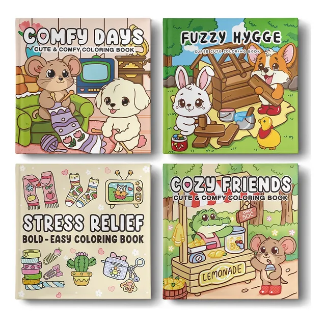 4 Pcs Libro Para Colorear Libreta De Dibujo 192 Dibujos