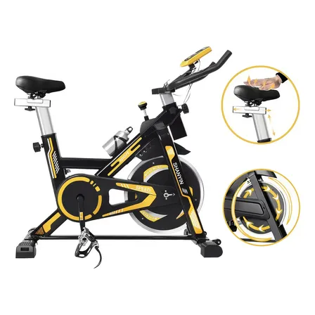 Bicicleta Spinning Ergométrica Roda Inércia 13kg Carga 150kg Amarelo/preto 0v