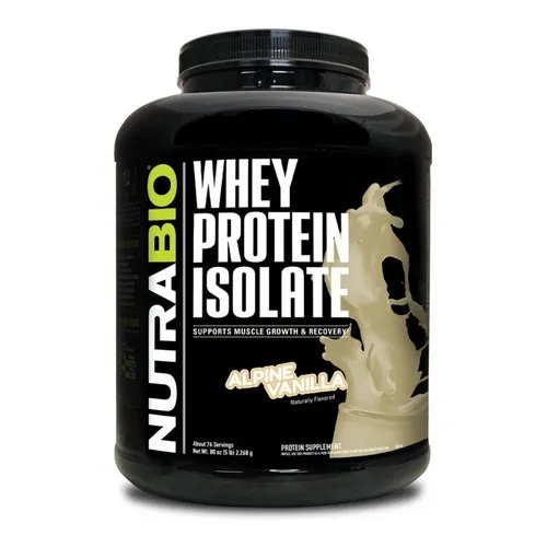 Whey Protein Isolate 5 Lb Nutrabio, Proteína 100% Aislada Sabor Alpine Vanilla