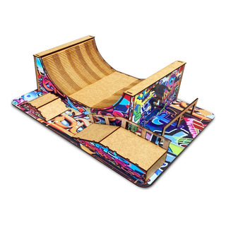 Mini Pista Fingerboard Skate Dedo Mod1 Mdf Madeira Adesivado Mini Pista Fingerboard Skate Dedo Mod1 Mdf Madeira Adesivado