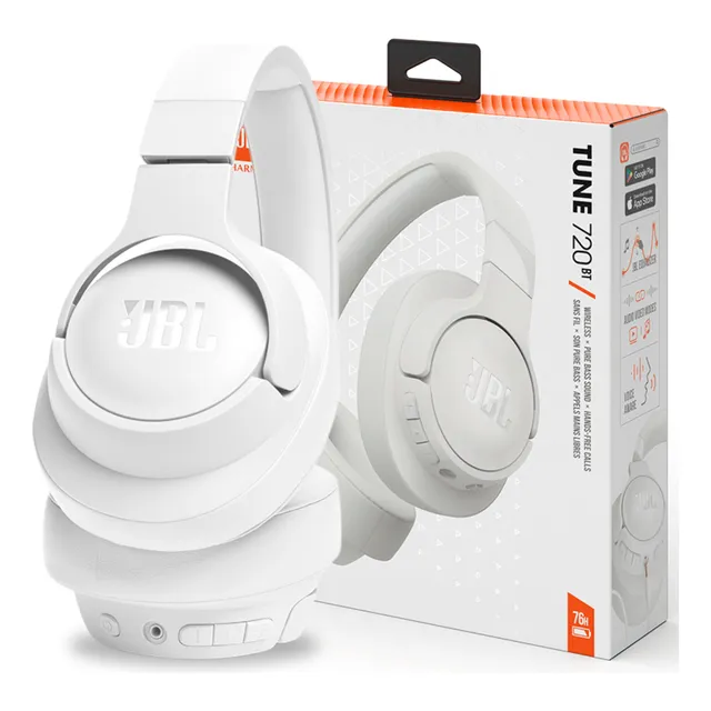Fone Ouvido Jbl Tune 720bt Branco Bluetooth Bateria Até 76hr