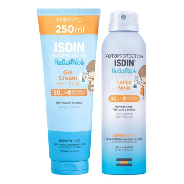Isdin Gel Crema Wet Skin Spf + Pediatrics Lotion Spray