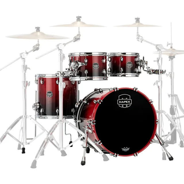 Bateria Acustica 4 Cuerpos Mapex Sr504xrq Saturn Scarlet Fad Color Scarlet Fade