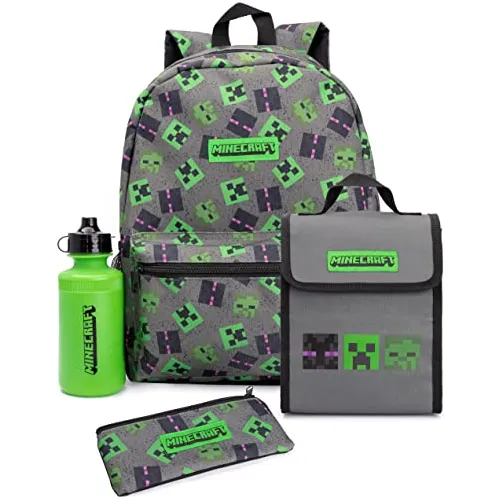 Mochila Minecraft Conjunto Niños 4 Piezas Villanos P5583