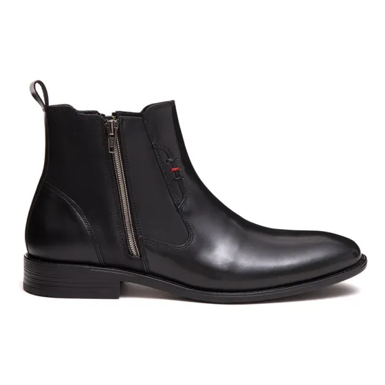 Bota Botin Vestir Piel Gallery Hombre Negro 3028 Chelsea