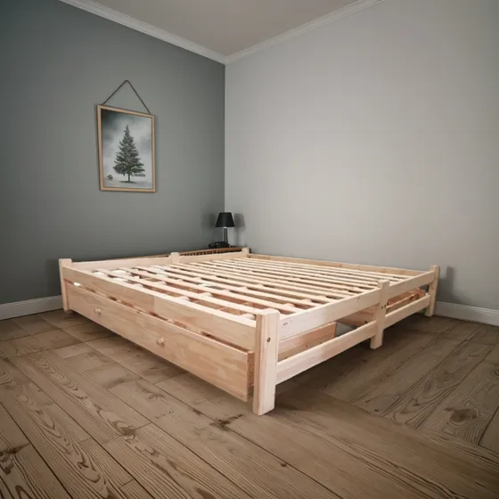 Cama Ayala Tu Mueble Ya Pino 160x200 Con Cajones