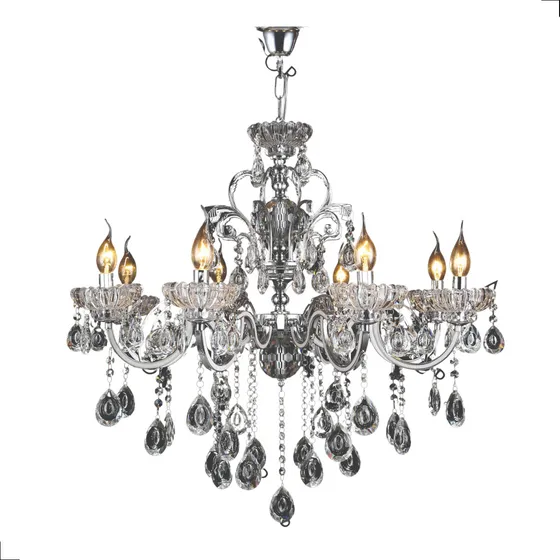 Pendente Candelabro Cristal 18 Braços Cromado Maria Tereza