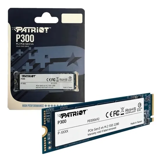 Ssd 256gb Patriot P300 M.2 2280 Nvme Pcie Gen 3x4 P300p256gm28 Cor Preto