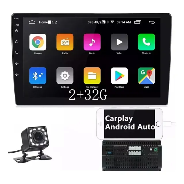 2+32g 9 Pulgadas Coche Estereo Android Gps 2 Din Con Carplay