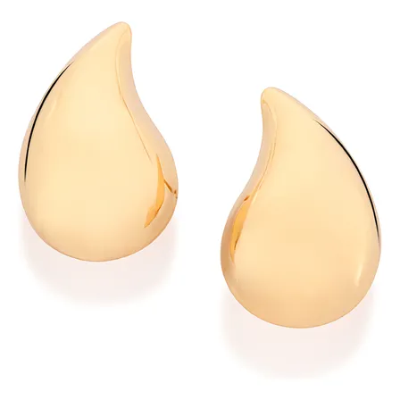 Brinco Gota Abaulado Banhado A Ouro Rommanel 527478