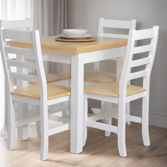 Mesa Libro 75x65 +6 Sillas Comedor Extensible Plegable Color