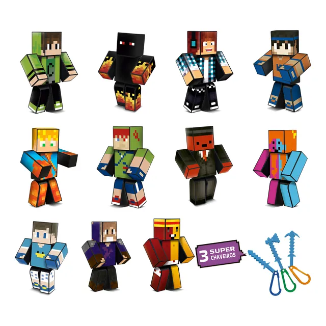Boneco Minecraft Streamers Athos Cadres Authentic Game 25 Cm