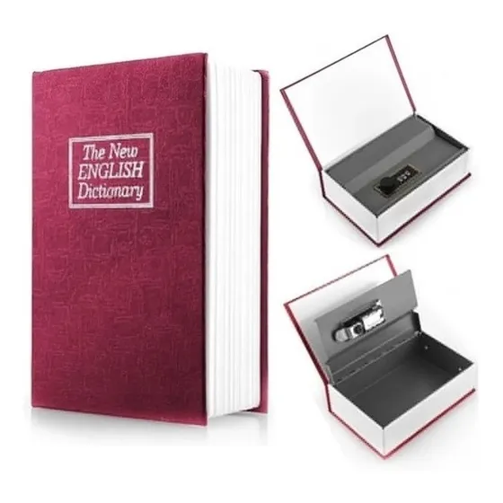 Caja Fuerte Menor Dinero Llave Forma Libro Camuflado Pequeño Color Rojo