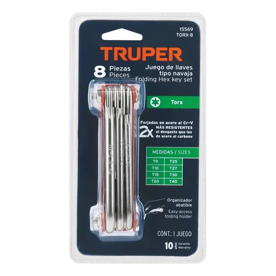 Juego De 8 Llaves Torx Tipo Navaja Truper