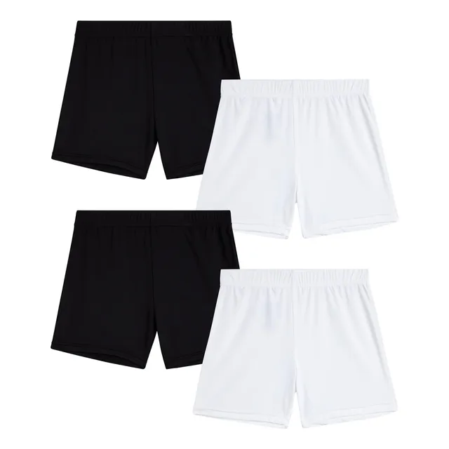 Pantalon Corto Baile Para Niña 4 Unidad Negro Blanco