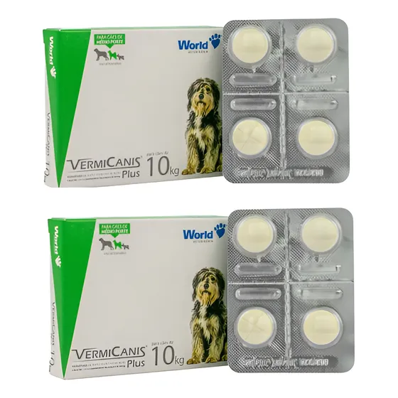 Remédio De Verme Vermicanis Plus Cães 8 Comprimidos Original