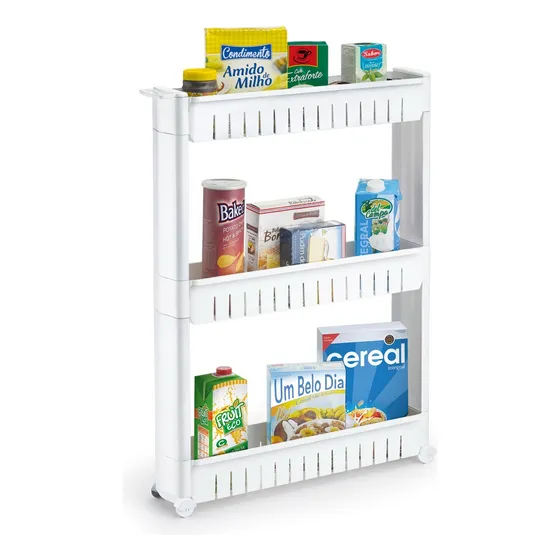 Carrinho Prateleira Tempero Organização Cozinha Pequena Arthi 4102 Cor Branco