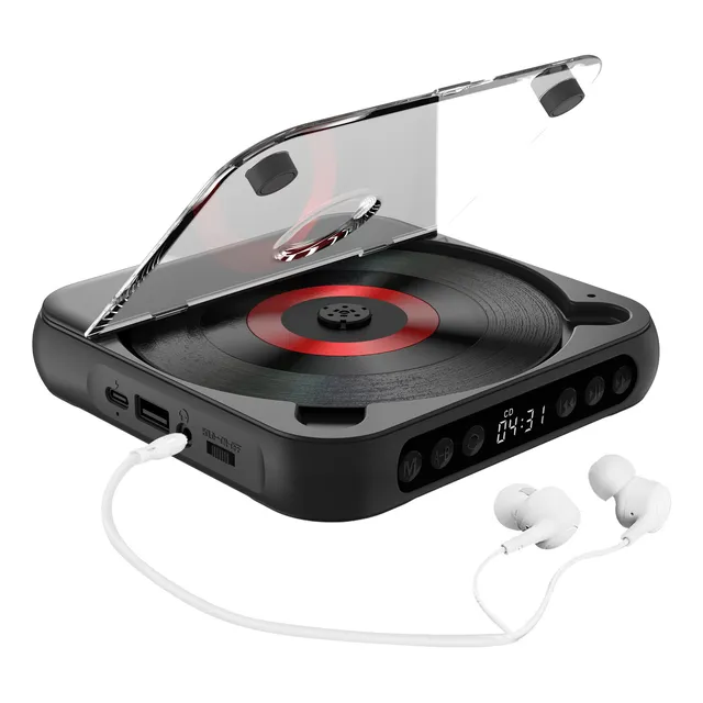 Reproductor De Cd Reproductor De Música Portátil Bt Cd Runne
