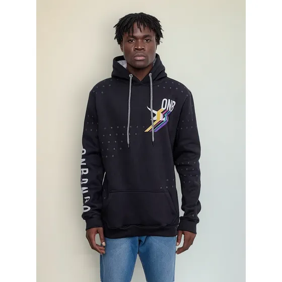 Moletom Onbongo Fechado Masculino Canguru Com Capuz  Preto