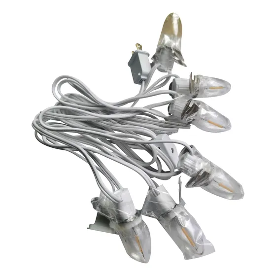 1 Cable Blanco Seis Bombilla Accesorio C7 Para Casa Pueblo