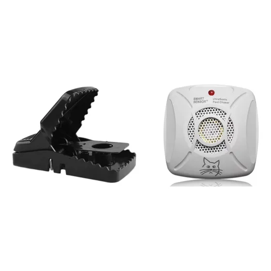 04 Repelentes Ratones Ratas Ultrasonido + 04 Trampas Manual 