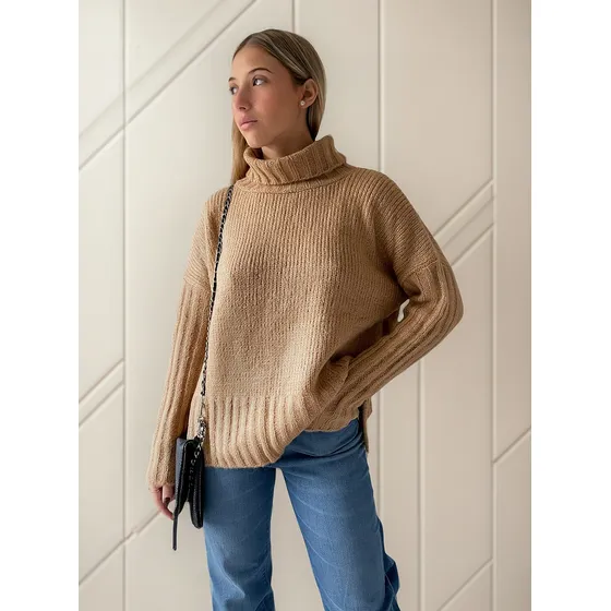 Sweater Mujer De Lanilla Con Polera.