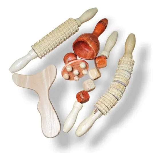 Kit Maderoterapia 6 Pzas Masaje Corporal Anti-celulitis  
