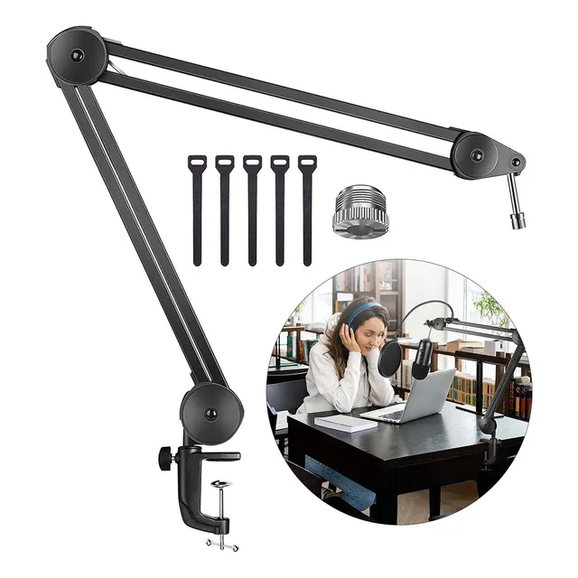 Brazo Atril Soporte Micrófono Ajustable Mesa Escritorio