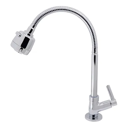 Torneira Bognar 3069 Cozinha Pia Gourmet Mesa 2 Jatos Cromado 1/4 Volta Cor Prateado