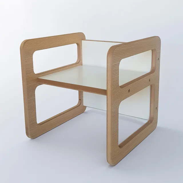 Sillon / Mesa  Infantil  Montessori 2 Posiciones Cubo