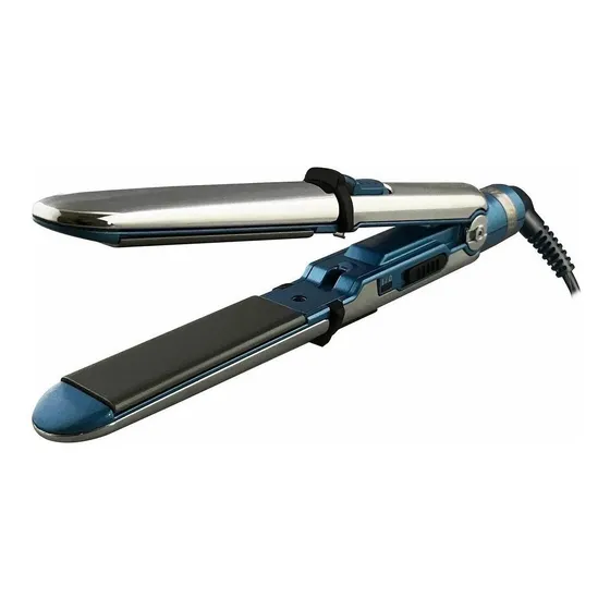 Plancha de cabello mini BaBylissPRO Nano Titanium Mini Optima 2000 BABSS2000T plateada y celeste