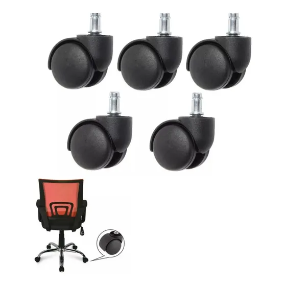 Ruedas Rodaja De Plástico Para Silla Secretarial Oficina Negro Compatible Con Cualquier Silla 5pcs