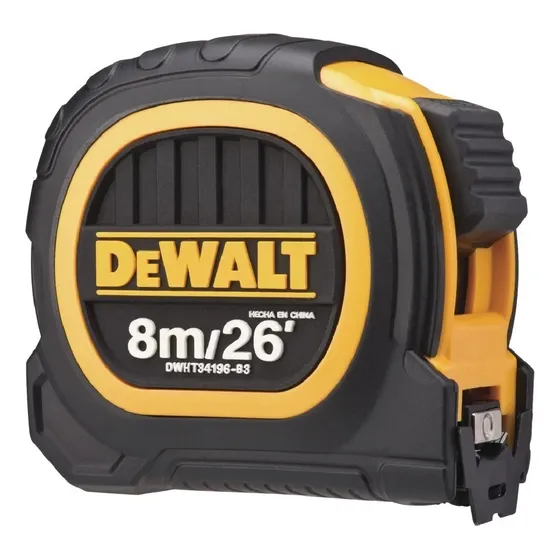 Trena Emborrachada Dewalt Modelo DWHT34196L Ideal Para Caixas de Ferramentas 8 Metros